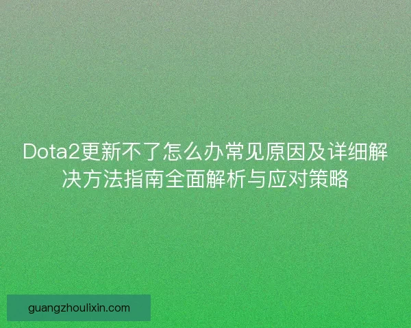 Dota2更新不了怎么办常见原因及详细解决方法指南全面解析与应对策略